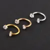 Junlowpy 16G Cubic Zirconia Horseshoe Hoop Captive Ring Nose Daith Lip Eyebrow Nipple Ear Brosk Helix Septum Body Piercings 240109