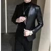 Marke kleidung Mode Für Männer Hohe qualität Casual leder jacke Männlichen slim fit business Anzug mäntelMann Blazer S3XL 240110