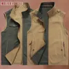 MAN VEST Camping Work Multi Pocket Embroidered Jacket Tactical Military Men Clothing Luxury Heated Vests Sleeveless Jackets Mesh 240127