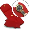 Scatole per orologi di design Scatola per orologi rossa in velluto Imballaggio di alta qualità con borsa in tessuto portatile con logo