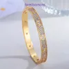 Carter Designer Bracelets for women and men Fashion simple double row diamond full bracelet plated with 18K gold rose ring girlfriends access Have Gift Box