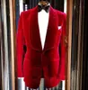 Herrdräkt Doublesingle Breasted Shawl Lapel Jacket Business Casual Velvet Blazer Coat Högkvalitativ mode Slim Montering Tuxedo 240110