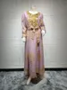 Etniska kläder Arab Dubai broderi Applique Marockan Kaftan Corban Eid Al Adha 2024 Muslim Party Dinner Robe Women Abaya Dress