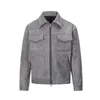 Vintage High Street Suede Material Crock Jacket With Zipper Lapel Casual Short For Men 240110