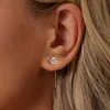 Stud Bamoer U Moissanite Ear Thread Long Chain Drop Earrings Lab Diamond Certificate for Women Jewelry Daily Party Gift Linear Design YQ240110