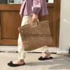 Tote casual tote in rattan di grande capacità per le donne borse in legno intrecciato in vimini borsa da spiaggia estiva borsa da donna grandi borse da viaggio 2021stylisheendibags