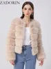 ZADORIN Long Sleeve Faux Fox Fur Coat Women Winter Fashion Thick Warm Fur Coats Outerwear Fake Fur Jacket Women Clothing 240110