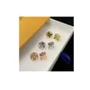 With BOX Designer Stud Earrings Diamond Woman mini Gold Plated Crystal Rhinestone Earring Jewelry Wholesale Won't Fade