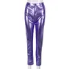 Women's Pants Splicing bright colored zipper tight fitting and hip lifting sexy casual pants