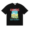 T-shirts pour hommes Rhude New Money Windowsill T-shirt Paysage Imprimer High Street Coton et T-shirt à manches courtes en vrac pour femmes 2tcfn