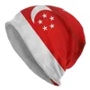 Berets Bonnet Hats Adult Knit Hat Singapore Singaporean Flag National Vintage Skullies Beanies Caps