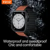 액세서리 Pzoz 시계 스트랩 iwatch 8 7 4 5 6 SE2 Apple Iwatch Series 6 7 8 가죽 링크 시계 밴드 용 자석 가죽 스트랩 밴드