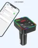 F2 FM Car Charger BT5.0 Sändare Dual USB Fast Charging PD Type C Ports Handsfree Audio Mottagare Auto Mp3 Player för iPhone Charger 15 14 13 Pro Max Samsung Cellphones