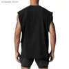 Herren-Tanktops, Muscleguys, Fitnessstudio-Bekleidung, Mesh-Abschnitt, ärmelloses T-Shirt, Herren-Fitness-Tanktop, Bodybuilding, Sportbekleidung, lässige Muskelwesten, T240110