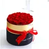 Flores decorativas grinaldas vermelho real preservado rosa eterna flor com caixa conjunto buquê de casamento presente do dia das mães romântico gota deli dhrbl