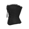 Femmes dentelle couverture surbuste Corset à lacets désossé Lingerie fermeture éclair côté carnaval taille et corps Shaper Bustier grande taille 240110