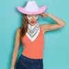 Berets cowgirl hat for druhna moda Jazz-hat kobiety panna młoda kowbojska okulary szaliki