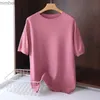 Men's T-Shirts Superfine Merino Wool T Shirt Men's Knitted O-neck Breathable Thin Cashmer Short Sleeve Tee Solid Color TopsL240110