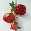 Dekorative Blumen, 5 Stück, künstliche Blumen, 3 Zweige, Rose, Hochzeit, Brautstrauß, Simulation, Geburtstag, Braut, Party, Raumdekoration, Weihnachten