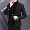 Veste de costume de haute qualité pour hommes, mode d'hiver, belle laine épaisse, tendance, slim, décontracté, 240110