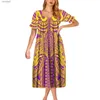 Podstawowe sukienki swobodne moda MUMU obraz Kobiety Plemienna Projekt Wysokiej jakości duże osoby 6xl Hibiscus Sublimacja Drukujna sukienka YQ240110