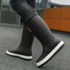 Winter High Top Rain Man Fashion Green Platform Men's Waterproof Warm Non-slip Wear Resistance Rubber Boots Men