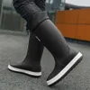 Hiver haut pluie homme mode vert plate-forme hommes imperméable chaud antidérapant résistance à l'usure bottes en caoutchouc hommes