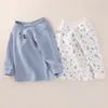 Roupas quentes de outono para crianças japonesas de outono e inverno, camisas de manga comprida, meninas de classe A de algodão puro, tops de bebê, roupas para casa