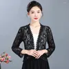 Kvinnors stickor Spring Autumn Short Pure Color Hollow Out Sweater Women 2024 Loose Cardigan Sunscreen Clothing Fashion Lace Top Female