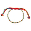 Charmarmband 20st/lot grossist färgglad handgjorda flätade repsträng för kvinnor flickor lyckliga knutar vänskap smycken