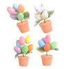 Flores decorativas 4 Uds espumas de Pascua huevo bonsái ornamento fiesta pequeña maceta decoración