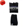 Trapstar Survêtement Homme Chenille Decoded 2.0 - Noir et Bleu 1 Sweat à capuche brodé de qualité supérieure Pantalon de jogging Femme Tailles UE