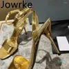 2024 Buckle Strap High Heel For Women Party Wedding Bride Designer Sandalias Mujer