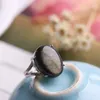 Bague obsidienne naturelle, pierre d'oeil en or, bague mosaïque en argent Sterling S925, Simple, cadeau pour hommes et femmes, bague en cristal, bijoux 240109