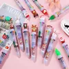 20pcs Christmas Silicone 10 Color Ballpoint Pen Aesthetic Pens for Writing Cute Pens Wholesale Pretty Stationery Ball Point Pen 240109