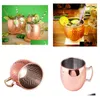 Canecas 50 pcs 530ml 18oz caneca de cobre copo de cerveja de aço inoxidável Moscou Me Rose Gold martelado bebida ware entrega em casa jardim k dhamk