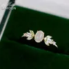 LAMOON Vintage Natural Opal Rings For Women Topaz Peridot Gemstone Ring Forest Elf Ring 925 Sterling Silver Gold Plated Jewelry 240109