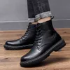 Veet – bottes montantes en cuir de qualité pour homme, bottes gothiques chaudes et décontractées, à la mode, classiques, noires, à lacets, hiver