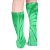 Vrouwen Sokken Groene Tie Dye Kousen Spiraal Swirl Aangepaste Elegante Herfst Anti Slip Mannen Outdoor Comfortabel