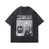 Vintage Oversized T-Shirt Hip Hop Eye Graphic Print Punk Gothic Washed Tshirt Streetwear 2024 Harajuku Cotton Loose Shirts Tops