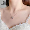 Pendants High Carbon Diamond Necklace S925 Sterling Silver Platinum Plated O Chain For Women Luxury Jewelry Party Holiday Summer