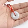 Anhänger Natürlicher Myanmar Agrade Jade Anhänger Sicherer Eisschutz Glückskette Rotes Seil Handgewebter Schmuck Sommer Cooles Geschenk