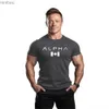 Heren T-shirts Heren T-shirt Gym Zomer Compressie Strakke Man Brief Afdrukken Korte mouw Sport Fitness Casual Top Oversized Mannelijke KledingL240110