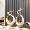 Nordiska abstrakt keramiska figurer ljus lyx vardagsrum hem dekoration kontor skulptur dekor skrivbord tillbehör hantverk gåva 240109
