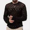 Men's Sweaters Long Sleeve Knit Jumper Tops Men Fall Vintage Embroidery Hollow Out T-shirts Knitted Stylish Sexy