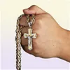 Collana a croce di Gesù religioso per uomini Crocifisso in acciaio inossidabile oro con un regalo di gioielli maschili della catena 8286414