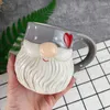 Mugs Ceramic Christmas Embossed Santa Claus Coffee Cup Home Office Breakfast Milk Juice Xmas Gifts Drinkware Navidad 400ml