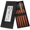 Rangement de cuisine 5 paires de baguettes pour enfants, dessin animé naturel, produit en bois, cadeau pour enfant, réutilisable, japonais