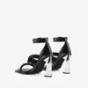 Sandalen im französischen Stil für Damen, quadratisch, offene Zehen, schwarzes Leder, Alias, Plattform, Knöchelwickel, formelle Kleid-Pumps, Sommer-High-Heels 2024