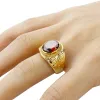 Jewelry Simple Oval Tiger eye Silver Ring For Men 14K Gold Trendy Red CZ Golden Wedding band Rings Women Jewelry